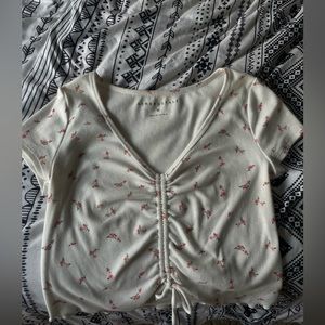 White flower crop top